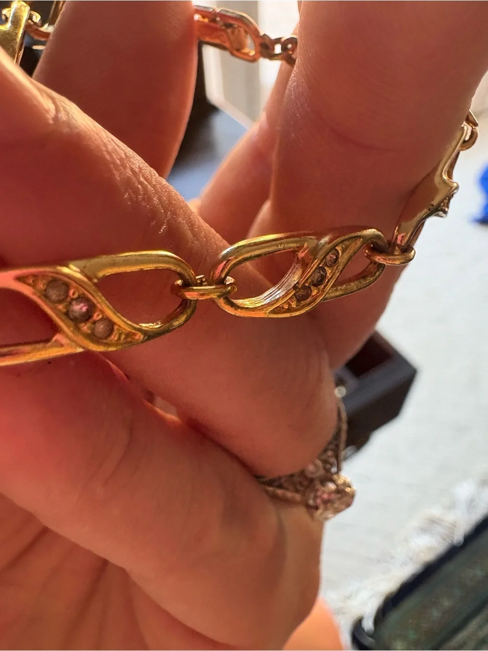 Dior Gold-Tone Crystal Link Bracelet